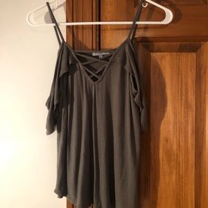 One Clothing Los Angeles Navy Blue Off Shoulder